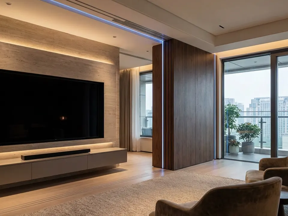 Concealed Maglev Door in a Residential Media Wall
