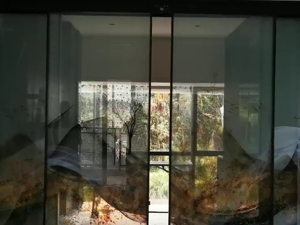 Art-Glass Maglev Door for a Private Dressing Room