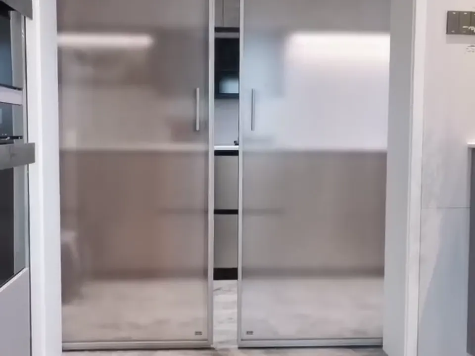 Bi-Parting Switchable-Glass Kitchen Door in Wuxi