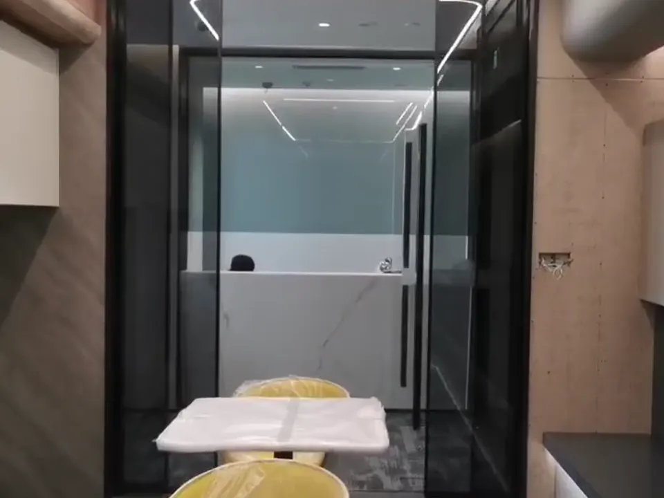 Bi-Parting Three-Panel Meeting-Room Door